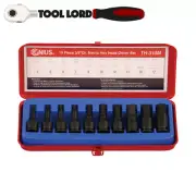 Genius Tools 10 Piece 3/8” Drive Metric Hex Allen Key Impact Socket Set TH-310M