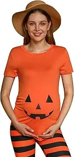 Spadehill Women's Halloween Maternity Funny Short Sleeve Shirt