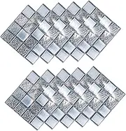 ABOOFAN 10pcs Retro Mosaic Tile Stickers for Home Decor Peel Stick Wall Decals