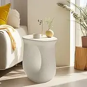 Concrete Side Table Art Lightweight : Outdoor Garden Side Table 42.5x33x45cm Garden Table Patio Side Table Small End Table Bedside Table for Living Room Indoor Home Garden Patio Balcony
