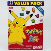 Pokémon Fruit Flavored Snacks | 22 Pouches 0.8oz Each | Bonus Game | Value Pack