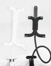 New 360 Rotation Mini Tablet Holder, Metal Gooseneck Arm & Metal Clip-On