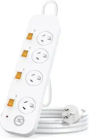 Powerboard with Switch, MKSENSE 4 Widely Outlet Power Strip, Surge Protector ...