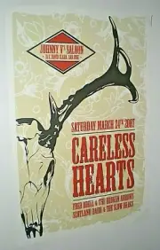 POSTER careless hearts FRED ODELL san jose ca GIG show THE BROKEN ARROWS band 1