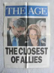 PM Julia Gillard President Barack Obama USA Australia Politics Rare News Poster