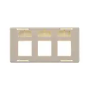 KRONE 6664-1-143-02 MODULAR FURNITURE FEEDFACEPLATE, 3-PORT, IVORY