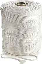 MB Cordas Cotton Yarn 4 mm 300 m - Natural Cotton Cord - 1 PLY Strong Cotton Cord - Macrame Dream Catcher, Wall Hanging, Knitting, Crochet - Ivory White