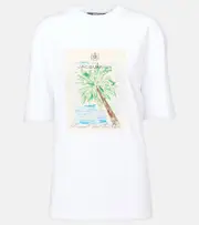 [Jacquemus] Jacquemus Marino printed cotton jersey T-shirt UK 14 white