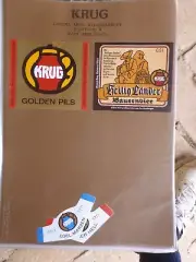 ORIGINAL KRUG 2X DIFFERENT WEST GERMAN BEER LABELS
