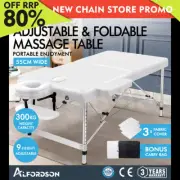 ALFORDSON Portable Massage Table 2 Fold 55cm Foldable Bed Desk Aluminium Lift Up
