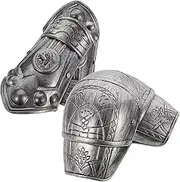 Holibanna Medieval Pauldron Set, Gorget Spaulders Arm Shoulder Set, Arm Guards Knight Costume Viking Armour Bracers for Kids Pretend Role Play Dress Up