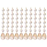 10pcs Pendants Teardrop Champagne 160mm Crystal with Octagon Beads Decoration