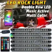 6pcs RGB LED Rock Lights Kit Underbody Glow Neon Tube Bar bluetooth App + Remote