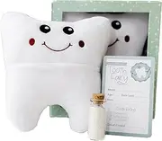 Cairn Tooth Fairy Pillow with Receipts and Magic Glitter for Boys Girls, 3 Piece Set Hanging Option, Toothfairy Kit Keepsake Gift