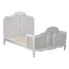 Divano Alice King Size Bed Frame Rattan Timber Wood Mattress Base Distressed Whi