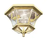 Livex Lighting 7052-02 Monterey/Georgetown Outdoor Ceiling Light Polished Brass
