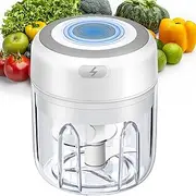 Electric Mini Garlic Chopper, Food Chopper, Mini Food Processors, Wireless Portable Kitchen Food Mixer with USB Charging, Powerful Easy Cleaning Garlic Masher (250ML)