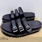 NEW Dr. Martens Blaire Slide Black 3 strap slip on platform slides Sandals 7