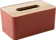 Tissue Box Dispenser Paper Storage Holder Napkin Case Organizer Wooden Cover, Durable Paper Storage Holder for Home & Office ( Pink)