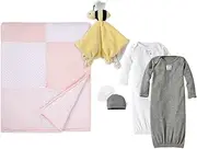 Burt's Bees Baby Gift Set - Baby Sleeper Gowns, Hats, Reversible Quilt & Plush Toy, 100% Organic Cotton Essentials Bundle