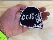 Deus Ex Machina Skull Helmet Sticker Skate Surf Moto race MX Snow Decal