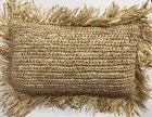 Raffia Cushion Cover Natural - 50x30cm Brand New Boho Coastal Decor