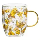 Ashdene Natures Keepers Double Walled 350ml Glass Mug Coffee/Tea Drink Cup Bee