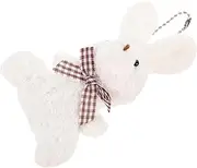 [FOMIYES] Cute Sitting Rabbit Toy Flannel Material Stuffed Animal Bag Accessory Keychain Portable Decor