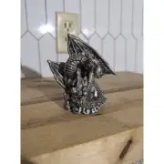 Winged Dragon Sitting On Crystals Statue, Figurine Game Piece, 3.5", Fantasy Art