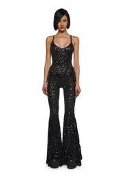 [Club Exx] Sparkle Nights Sequin Jumpsuit- Black