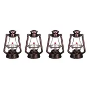 Dollhouse Micro Lantern, 2.76" Height, Plastic Mini Kerosene Lamp Copper, 4pcs