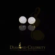 925 Sterling Yellow Silver 1.48ct Cubic Zirconia Round Women's Stud Earrings