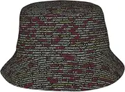 [JBYJBX] Programmer Programming Code Print Unisex Bucket Hat Fisherman Cap Summer Travel Sun Protection Outdoor Activities Black, Black, One Size