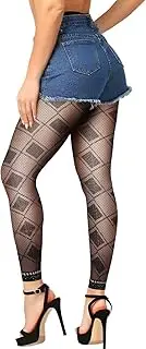 [Fohevers] Women's Footless Fishnet Tights High Waisted Fishnet Stockings Without Toes Tights for Festivals Cosplay Halloween
