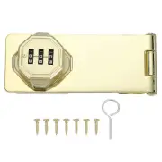 Password Rotary Hasp Locks Mechanical Cabinet Latch Locks 5" No Drilling Gold