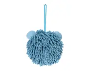 Shrink-resistant Hand Towel Comfortable Touch Chenille Super Soft Hanging Bath Towel Bathroom Supplies-Blue