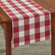 New Farmhouse Country Cottage Retro PICNIC RED BUFFALO CHECK TABLE RUNNER 36"