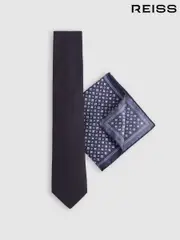 Reiss Navy Ceremony Gift Set Tie And Pocket Square Gift Set (AB2446) | $180