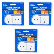 3PK The Brute Power Co Flat Right Double Plug Surge Protector Socket Adaptor
