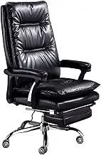 KJLY Computer Gaming Chair,Home Office Chairs Boss Chair,Video Game Chairs,Comfortable Reclining with Footstool (Color : Black)