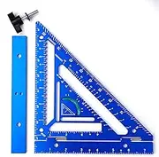 Compact 8.3 Inch Rafter Square,Innovative Tool with Level and Jig Block, Precision Measuring Ruler for Carpenters & Architects (Blue)