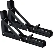 Folding Shelf Bracket - 2X Fold up Shelf - Triangular Support Extension 8Inch Hardware Space Saving for Laundry Outdoor Room Kitchen Microwave RV