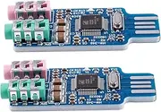 2X Free Driver USB Sound Card CM108 USB Sound Card Chip Blue