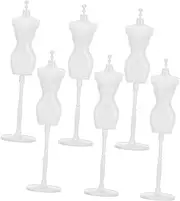 KOMBIUDA 6pcs Mannequin Stand for Doll Clothes Display Plastic Doll Dress Holder for DIY Decoration and Fashion Show