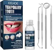 LOUJIN 30ml Moldable Teeth Glue 4 Dental Tools Temporary Tooth Filling Set Difficult to Deform Smile Confidently