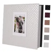 60 Pages DIY Scrap book Photo Album 4x6 5x7 8x10 Pictures 13.6x13.2 inch White
