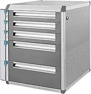 HSTBLEOO Desktop File Cabinet,A4 Lockable Aluminum Alloy Storage Organizer Box，Office Storage Drawer Confidentiality with Lock