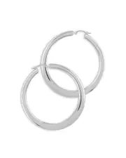 Bloomingdale's Fine Collection Flat Tapered Large Hoop Earrings in Sterling Silver