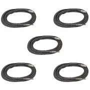 5 Pack Lot 50 ft XLR 3-Pin Male to 1/4" Mono Shielded Microphone Mic Audio Cable