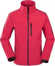 [JEShifangjiusu] Men'S Soft Shell Jacket Fleece Lined Warm Lightweight High Collar Windbreaker Winter Water-Resistant Jacket
